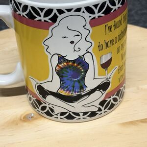 WINE CALMING EFFECT ON THE NERVES COFFEE MUG. JUMBO 30oz MUG.  Art Deco Mug B217